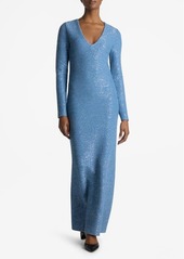 St. John Collection Sequin Long Sleeve Knit Gown