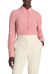 St. John Collection Silk Crêpe de Chine Button-Up Shirt