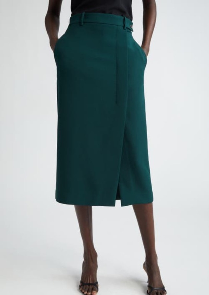 St. John Collection Stretch Cady Midi Skirt
