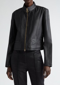 St. John Collection Stretch Leather Jacket