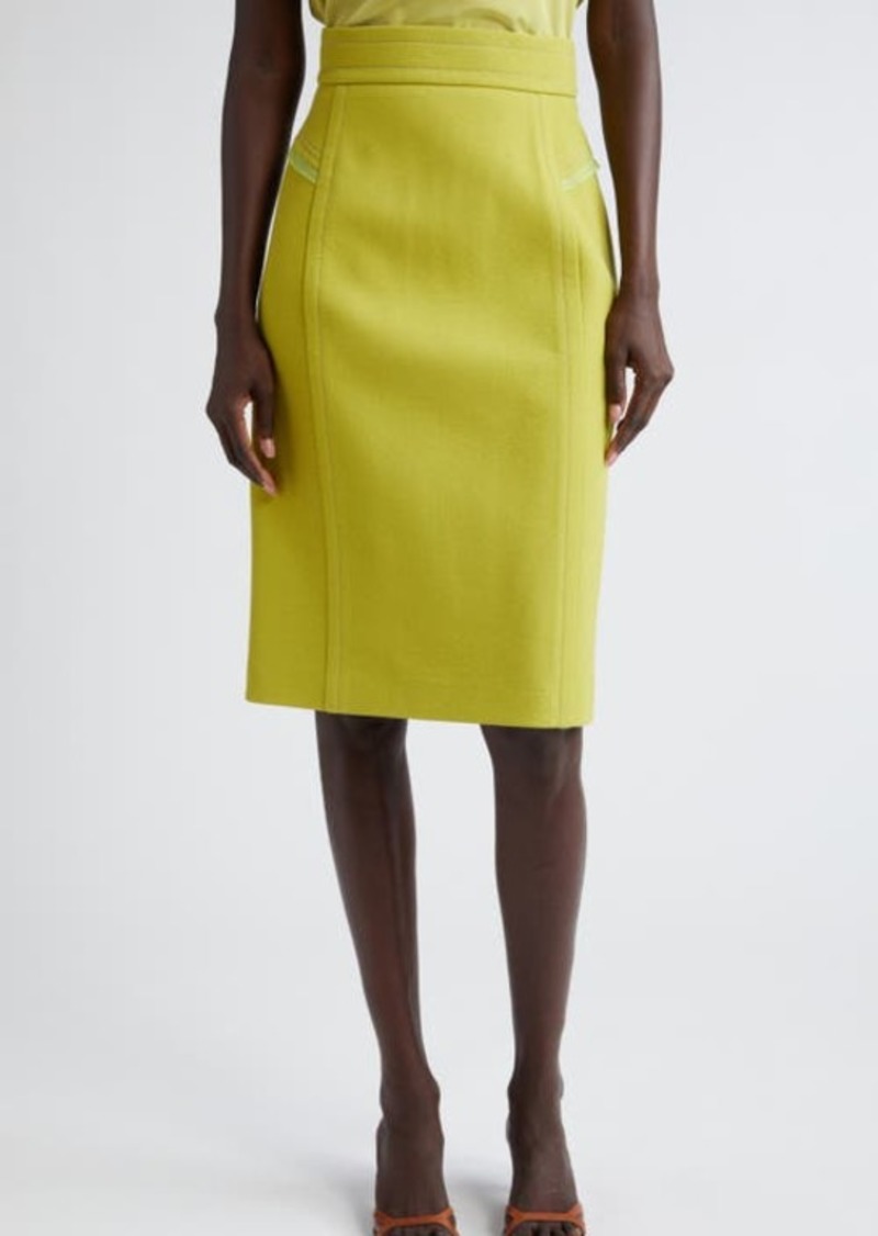 St. John Collection Tailored Wool Blend Skirt