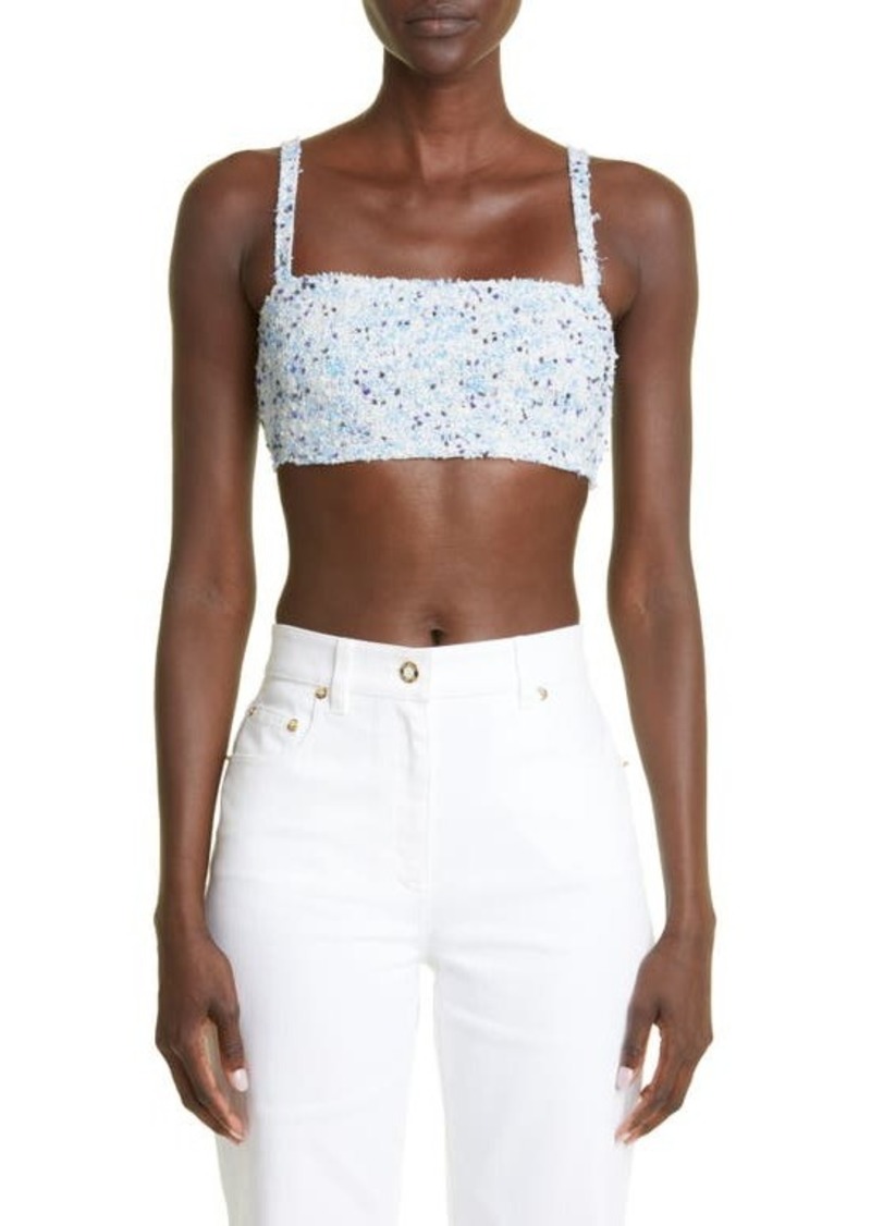 St. John Collection Textured Tweed Knit Bralette Top