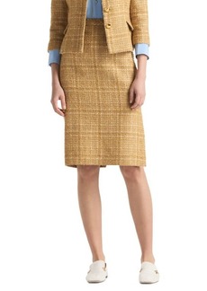 St. John Collection Tonal Tweed Side Slit Skirt