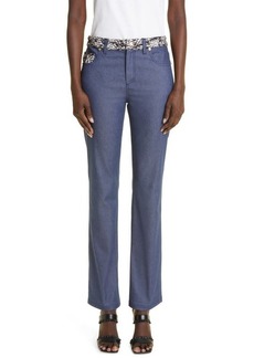 St. John Collection Tweed Detail Stretch Denim Trouser Jeans