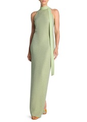 St. John Evening Sequin Sleeveless Twill Knit Gown