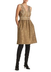 St. John Evening Sparkle Stretch Sequin Knit Dress