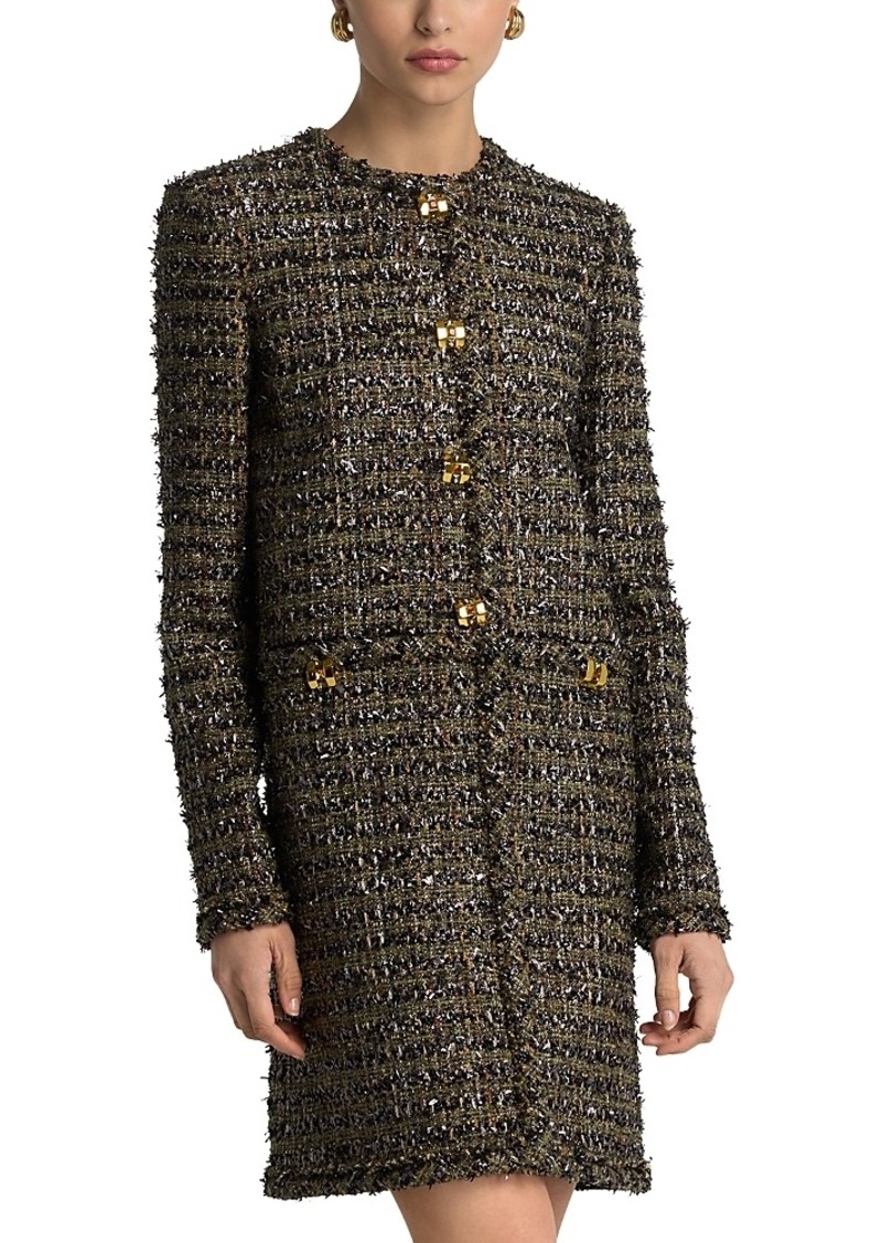 St. John French Metallic Tweed Coat