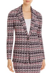 St. John Monarch Textured Tweed Knit Notch-Collar Jacket