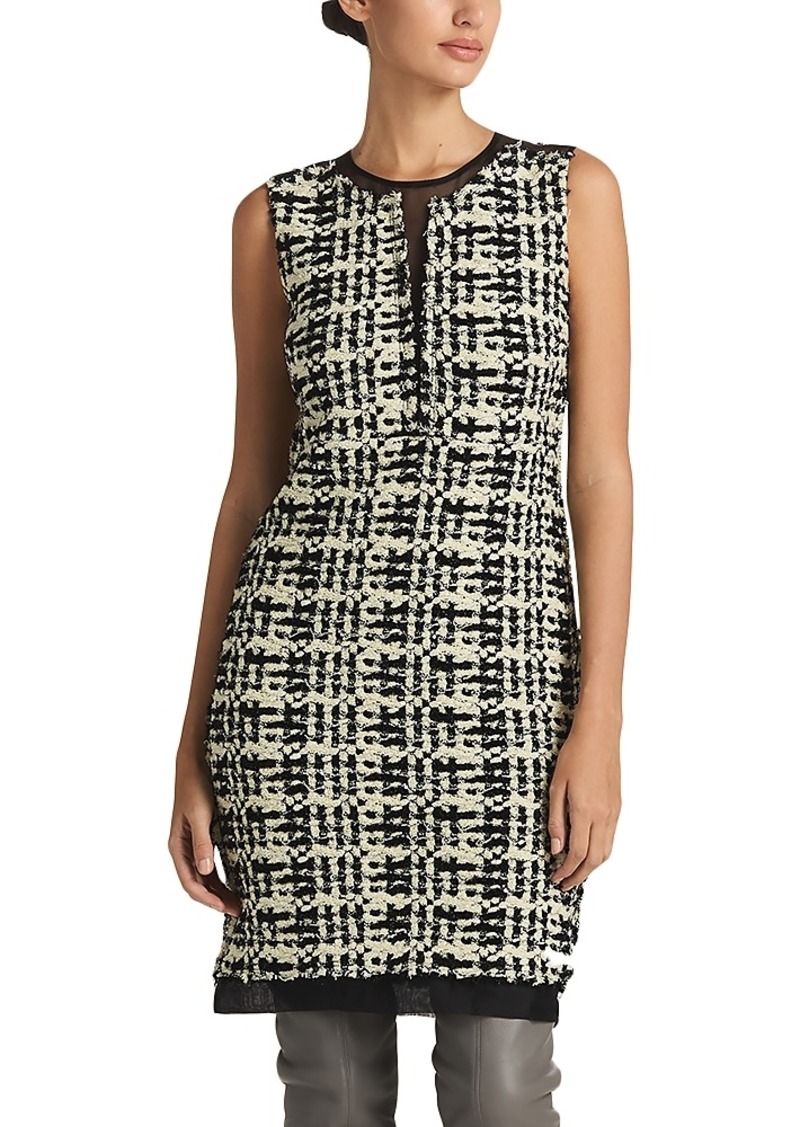 St. John Split Neck Tweed Dress