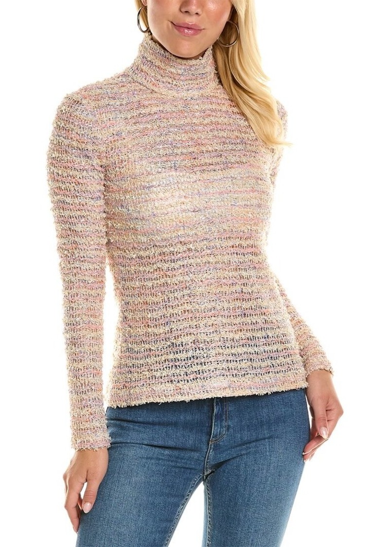 St. John Transparent Textural Wool-Blend Top