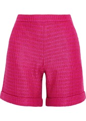 St. John Woman Metallic Tweed Shorts Bright Pink