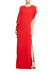 St. John Stretch Cady Gown with High Slit