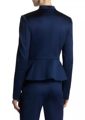 St. John Stretch Satin Peplum Jacket