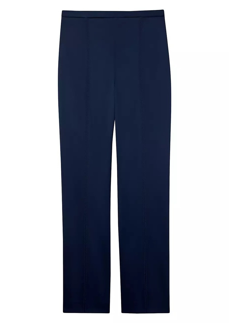 St. John Stretch Satin Straight-Leg Pants