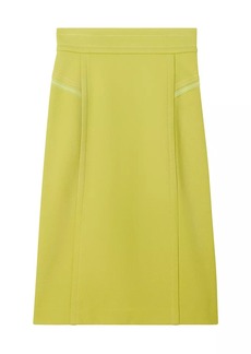 St. John Tailored Wool-Blend Midi-Skirt