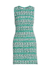 St. John Vivid Fringe Tweed Mini Dress