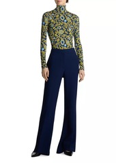 St. John Western Paisley Turtleneck Top