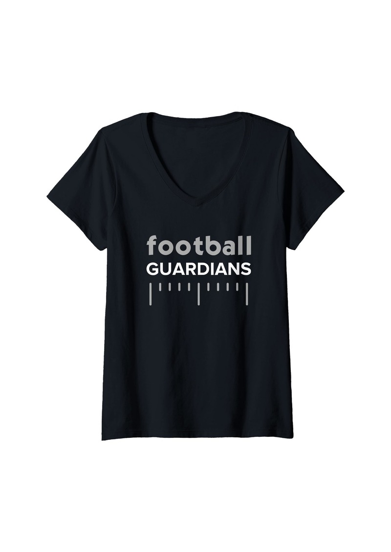 Womens Guardians St. John Paul II Catholic Football Lines HS V-Neck T-Shirt