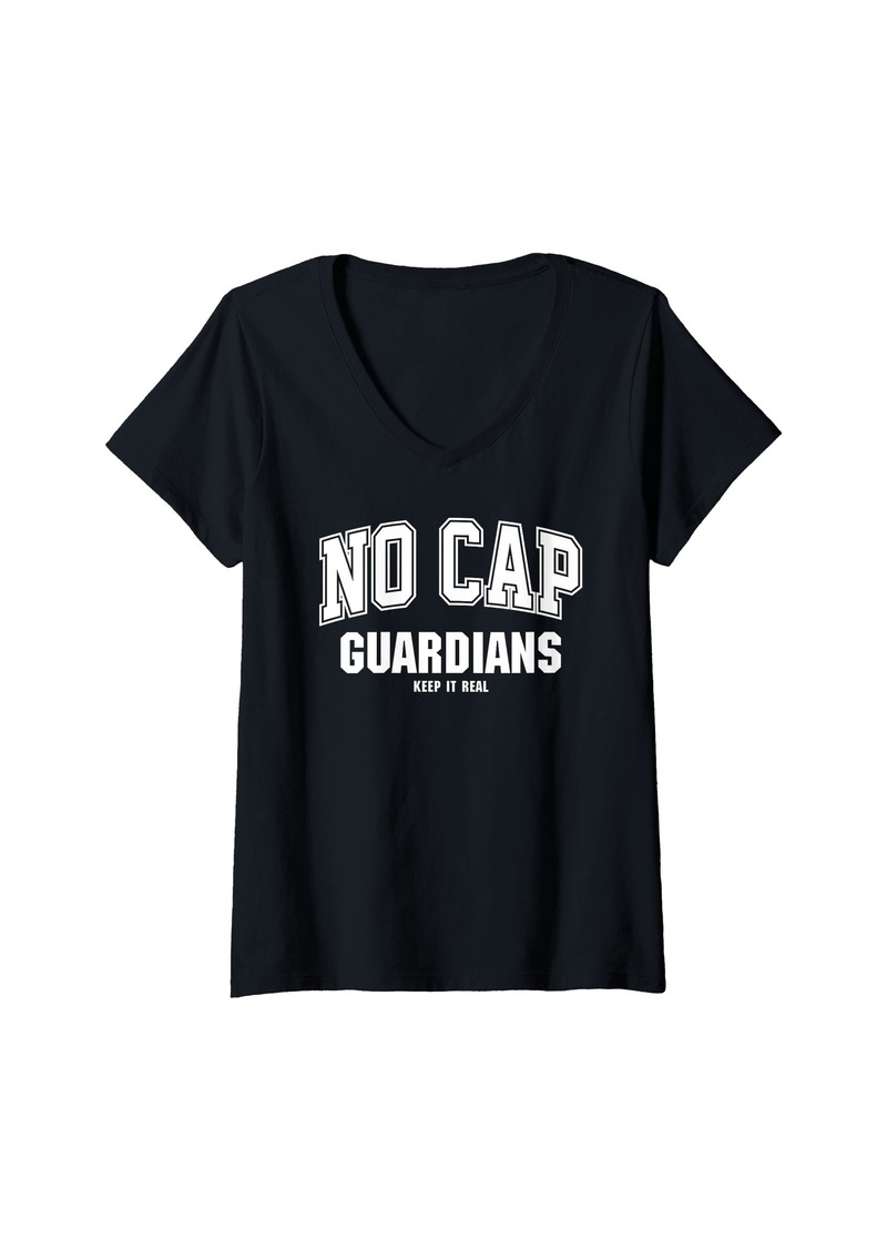 Womens Guardians St. John Paul II Catholic NO CAP Keepin' It Real V-Neck T-Shirt