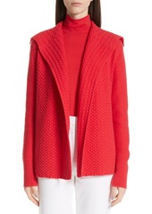 St. John Collection Cable Knit Cardigan in Crimson at Nordstrom