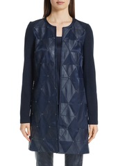 St. John Collection Mod Metallic Topper in Navy at Nordstrom