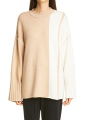 Women's St. John Collection Stripe Wide Sleeve Cashmere & Silk Sweater