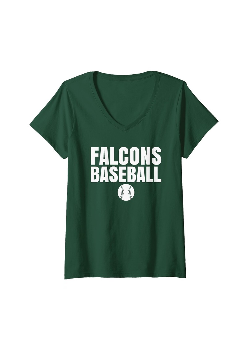 Womens St. John Paul II Catholic Falcons Baseball V-Neck T-Shirt