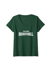 Womens St. John Paul II Catholic Falcons Basketball Warp HS V-Neck T-Shirt