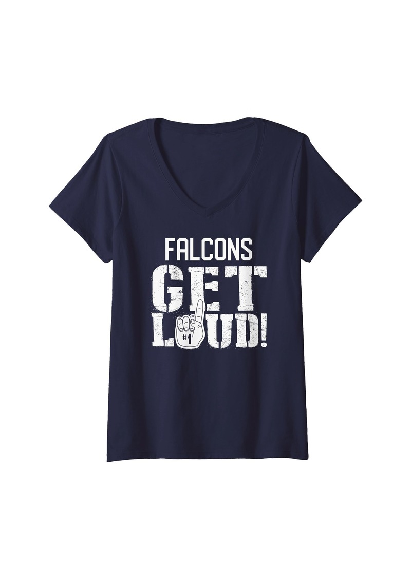 Womens St. John Paul II Catholic Falcons Get Loud! HS V-Neck T-Shirt