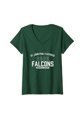 Womens St. John Paul II Catholic Falcons Huntsville Alabama 2025 V-Neck T-Shirt