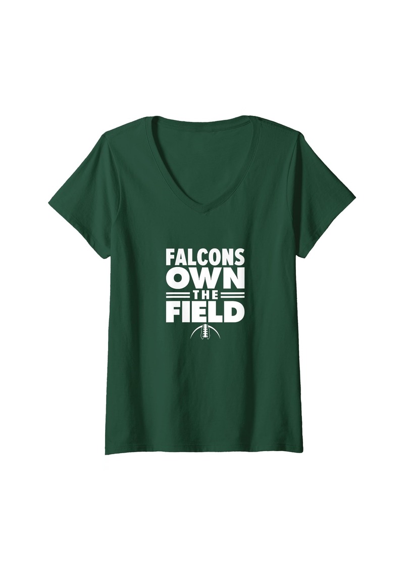 Womens St. John Paul II Catholic Falcons Own the Field V-Neck T-Shirt