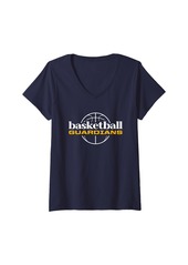 Womens St. John Paul II Catholic Guardians Basketball V-Neck T-Shirt