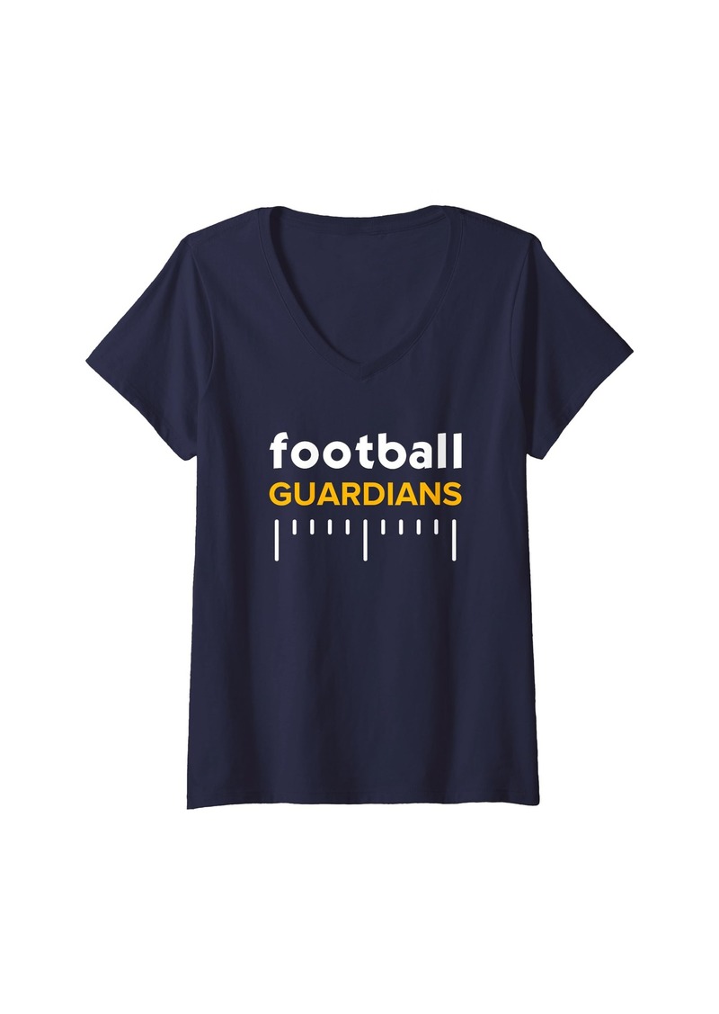 Womens St. John Paul II Catholic Guardians Football Lines HS V-Neck T-Shirt