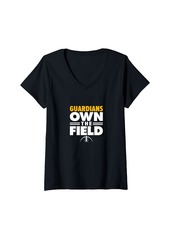 Womens St. John Paul II Catholic Guardians Own the Field V-Neck T-Shirt