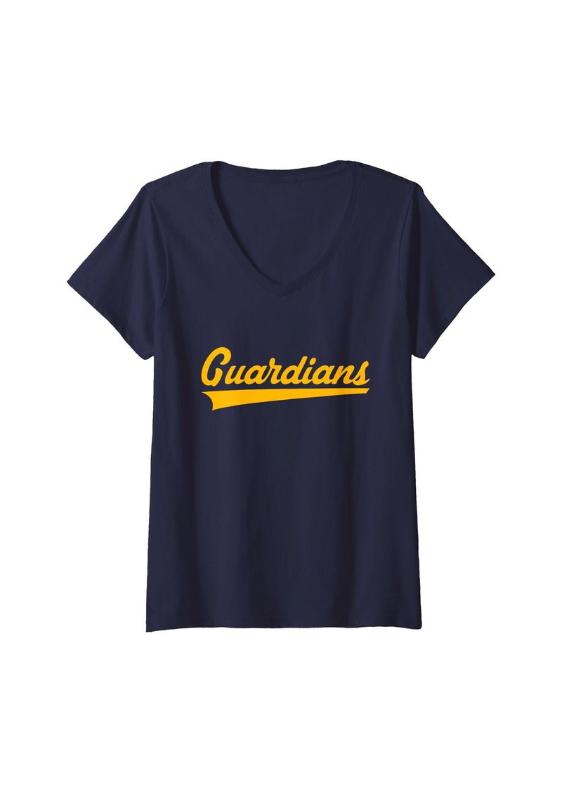 Womens St. John Paul II Catholic Guardians Vintage Swoosh V-Neck T-Shirt