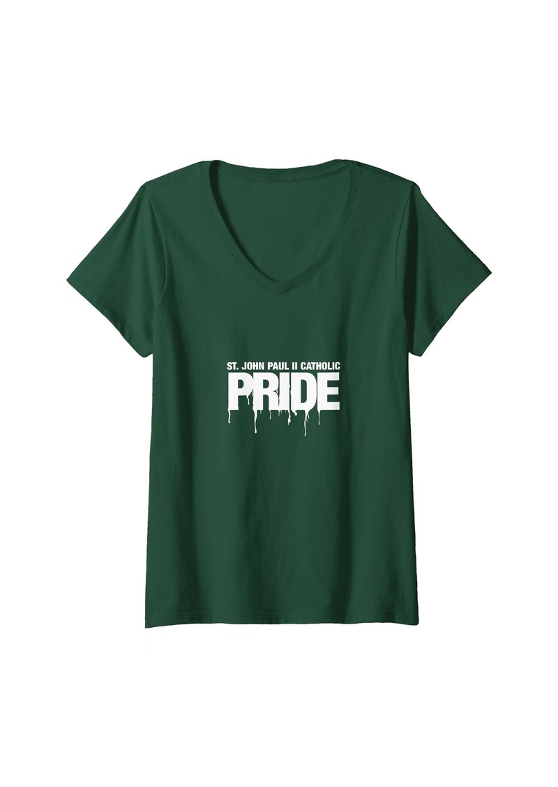 Womens St. John Paul II Catholic High School PRIDE V-Neck T-Shirt