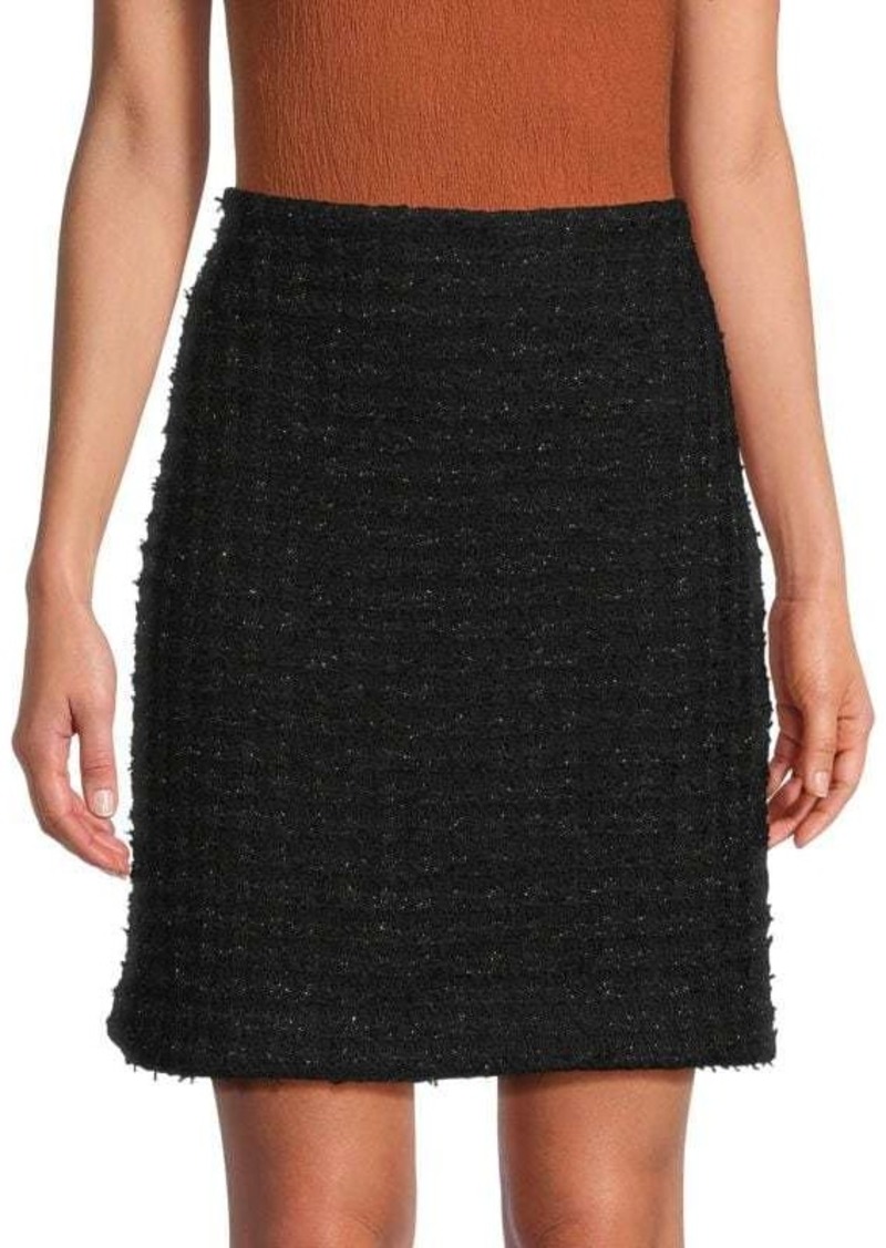 St. John Metallic Knit Wool Blend Mini Skirt