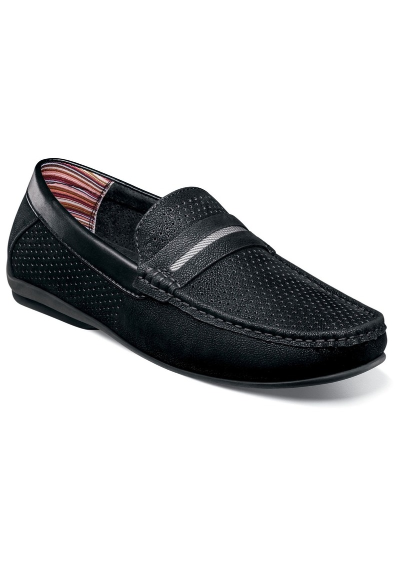 Stacy Adams Men's Corby Moccasin Toe Saddle Slip-on Loafer - Black