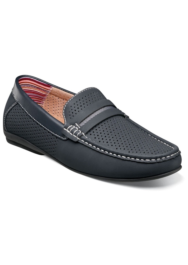 Stacy Adams Men's Corby Moccasin Toe Saddle Slip-on Loafer - Navy