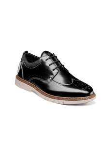 Stacy Adams Kids' Synergy Wingtip Faux Leather Shoe in Black at Nordstrom Rack