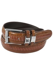 Stacy Adams Men's 35mm Genuine Snakeskin With Leather Embossed Crocodile And Lizard Belt