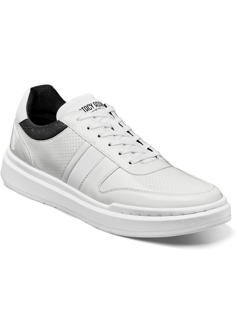 Stacy Adams Men's Cashton Moc Toe Lace Up Sneakers - White Patent