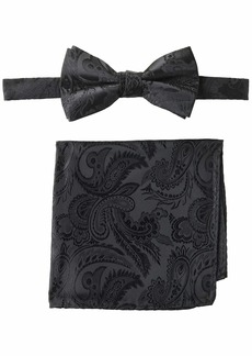 STACY ADAMS mens Classic Pretied With Pocket Square Bow Tie   US