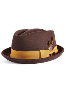 Stacy Adams Men's Diamond-Crown Wool Pork Pie Hat - Brown