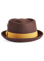 Stacy Adams Men's Diamond-Crown Wool Pork Pie Hat - Brown