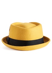 Stacy Adams Men's Diamond-Crown Wool Pork Pie Hat - Gold