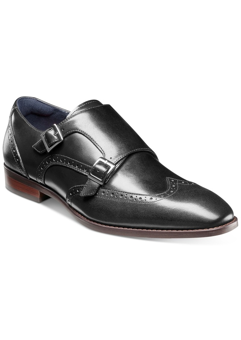 Stacy Adams Men's Karson Wingtip Double-Monk Strap Dress Shoe - Black