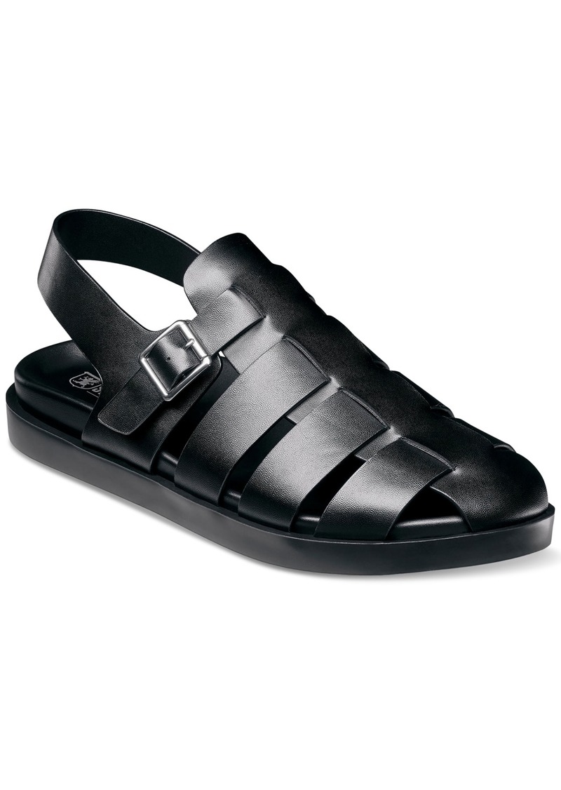 Stacy Adams Men's Montego Slingback Faux-Leather Buckle Sandals - Black