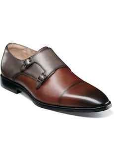 Stacy Adams Men's Raythorne Cap Toe Double Monk Strap Shoes - Brown/gray