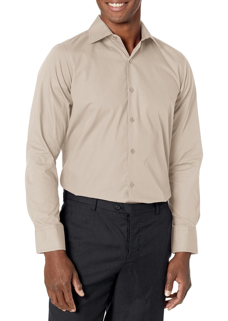 Stacy Adams Stacy Adam's Big & Tall Men's Solid Poplin Modern Fit Regular Cuff  17.5 Neck 36/38 Sleeve